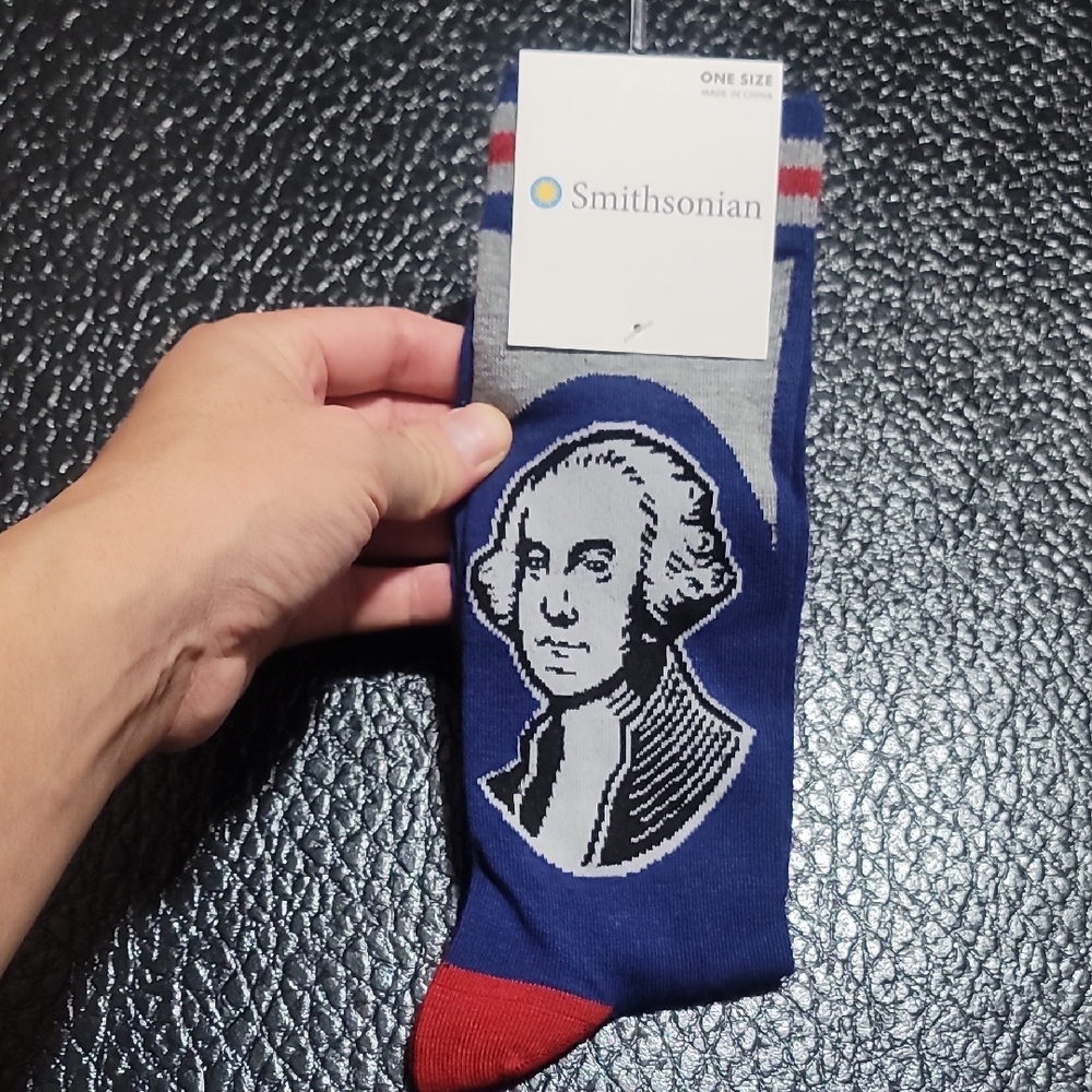 Blue and Red George Washington Men's Socks